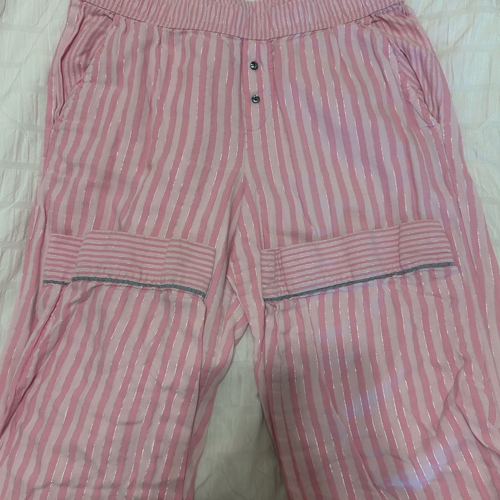 Victoria's Secret Pink and Silver Striped Pants